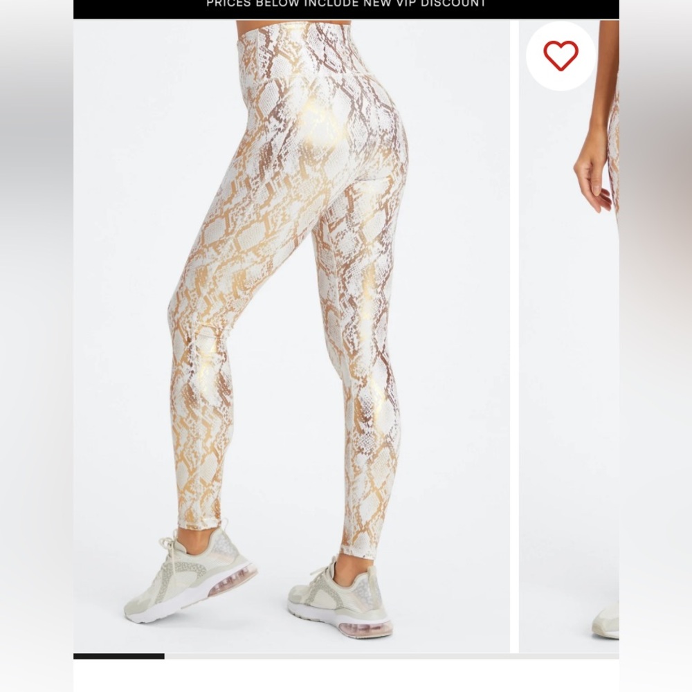 Fabletics copper foil Snakeskin Print Leggings